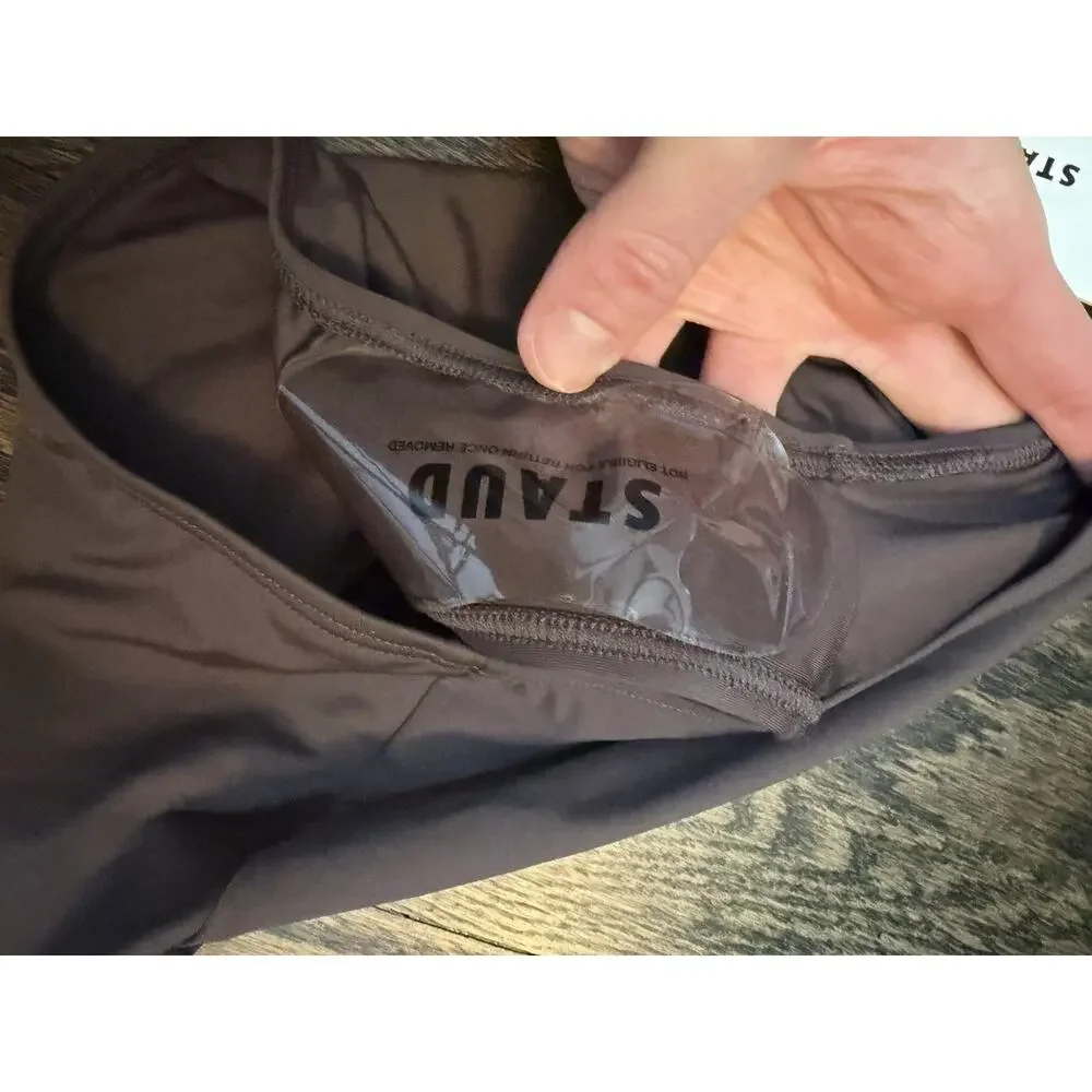 STAUD Devon High Rise Bikini Bottoms Brown Sz M NWT $95